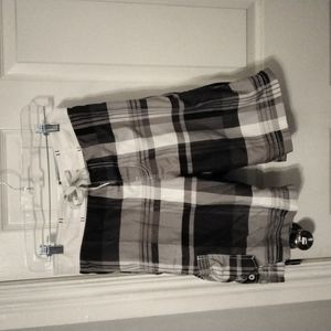 Men's American Eagle Plaid Velcro Fly Board Shorts